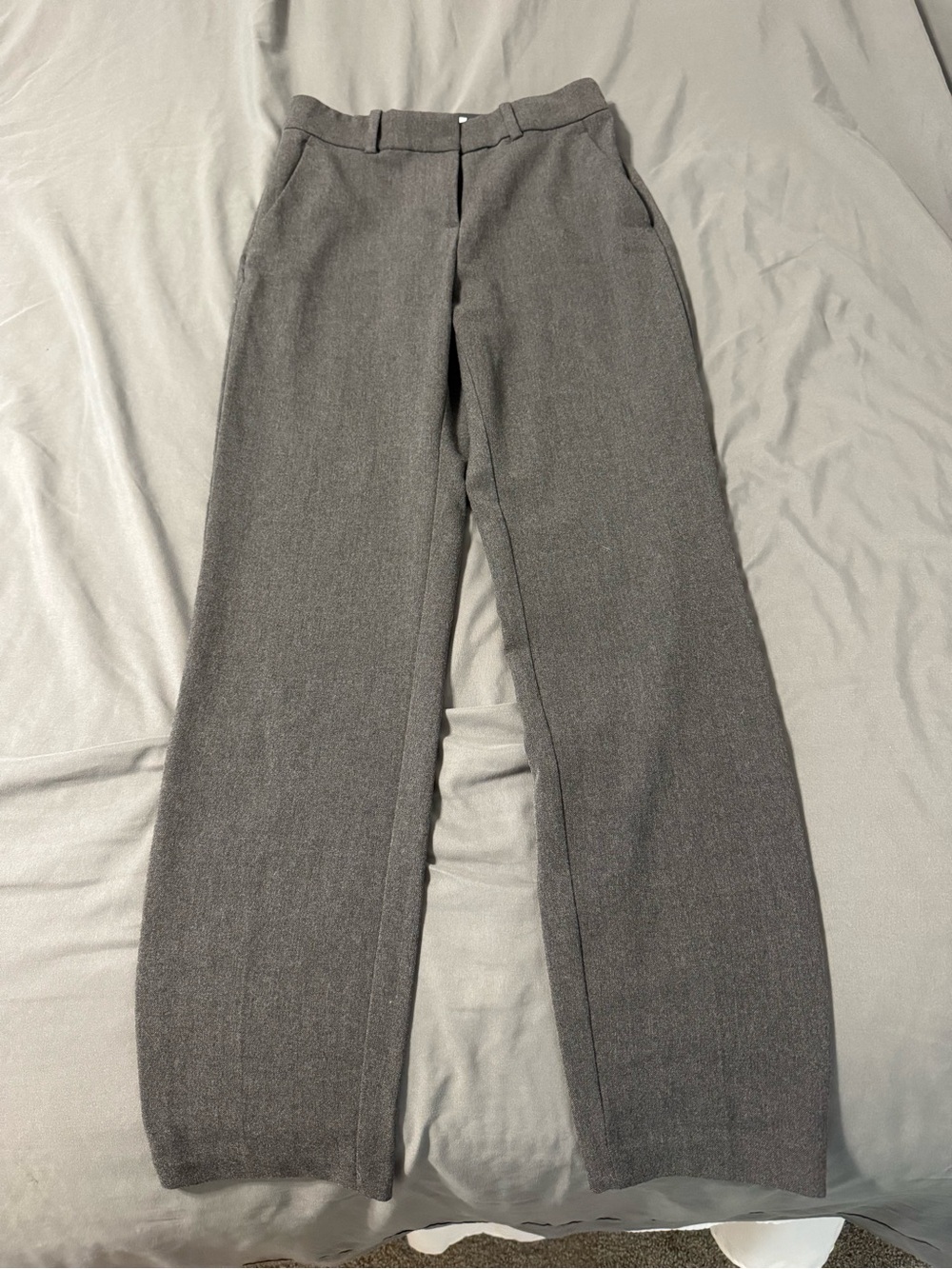 H&M Gray Women's Straight-Leg Trousers